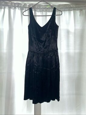 To the Max Black Satin V-Neck Midi Dress